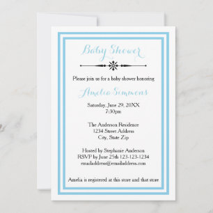 Double Ajustement Bleu - Invitation Baby shower 5x