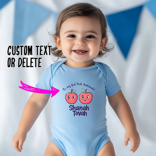🍎 Double Apple Jo mit benutzerdefiniertem Text Baby Strampler (🍎Double Apple Jo with custom text Baby Bodysuit)