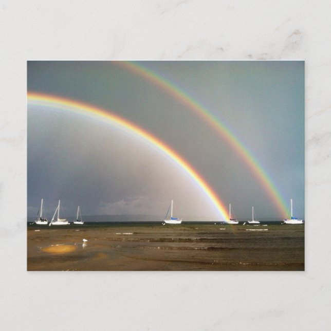 Double arc en ciel sur Traverse City Carte postale (Devant)