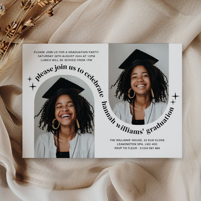 Double Arc Photo Girl Graduation Invitation (Créateur téléchargé)