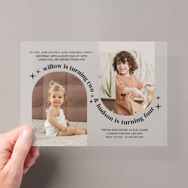 Double Arc Photo Invitation conjointe Anniversaire (In situ (ordinateur de poche))