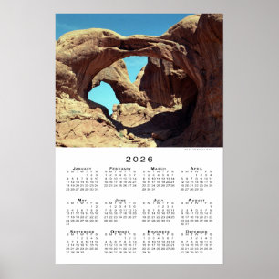Double Arch Wüstenlandschaft 2026 Kalender Poster