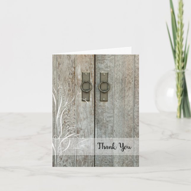 Double Barn Doors Country Bridesmaid Thank You Dankeskarte (Vorderseite)