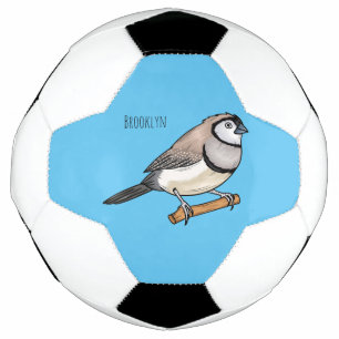 Double-barred finch bird cartoon illustration fußball