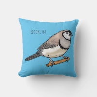 Double-barred finch bird cartoon illustration