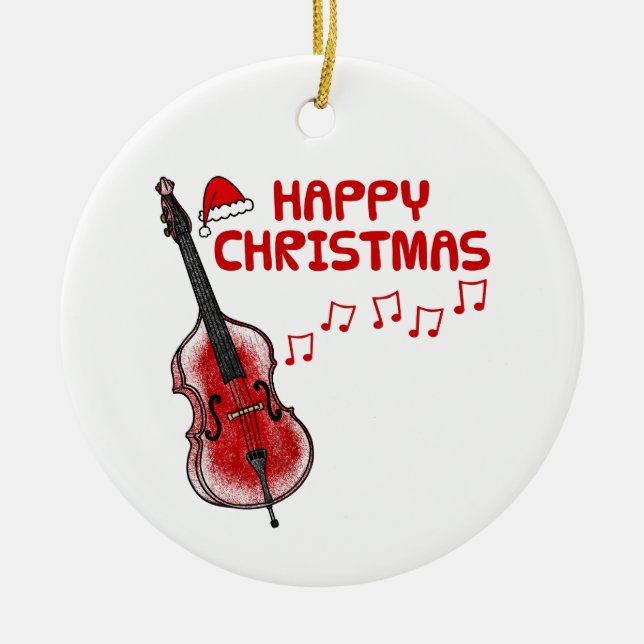 Double Bass Bassist Weihnachtsschmuck (Vorne)
