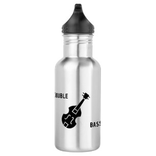 Double Bass in Schwarz Edelstahlflasche