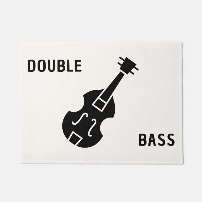 Double Bass in Schwarz Fußmatte (Vorderseite)