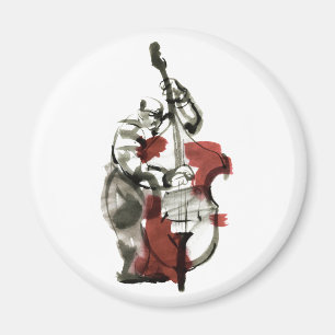 Double Bass Player Magnet