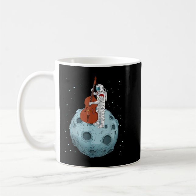 Double Bass Shirt Contrabass Jazz Musik Geschenke  Kaffeetasse (Links)