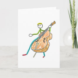 Double Bass Stickman Karte
