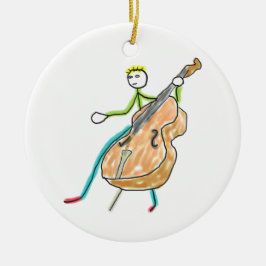 Double Bass Stickman Keramik Ornament