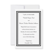 Double Black Trim - 3x5 Einladung zur Hochzeit