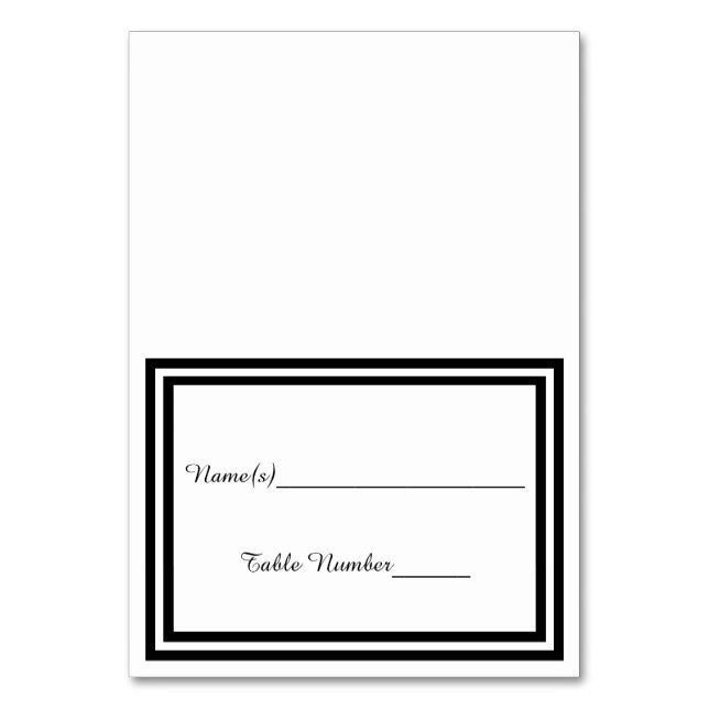 Double Black Trim - Escort-Karte Tischnummer (Vorderseite)