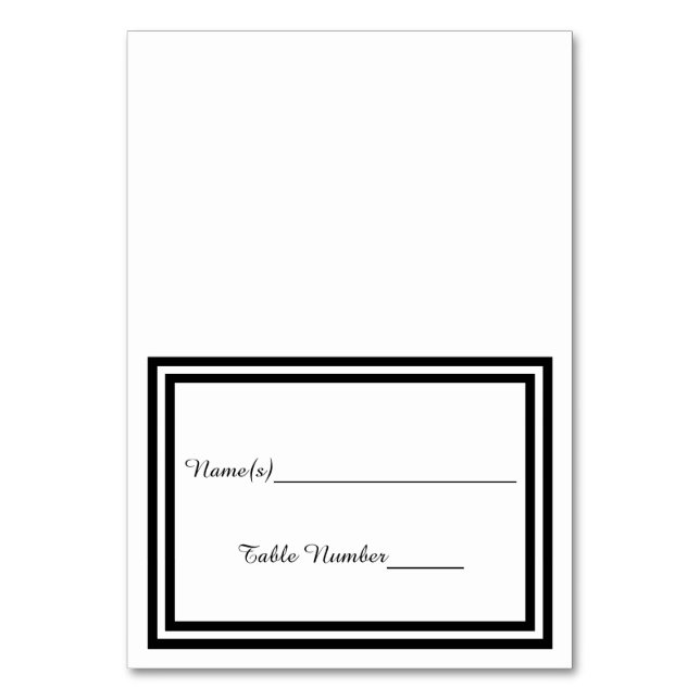 Double Black Trim - Escort-Karte Tischnummer (Vorderseite)