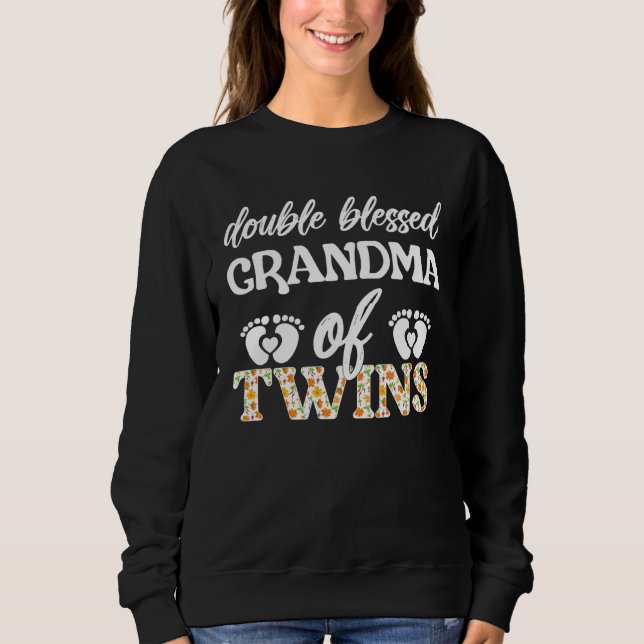Double Blessed Grandma Of Twins Twin Grandma Sweatshirt (Vorderseite)