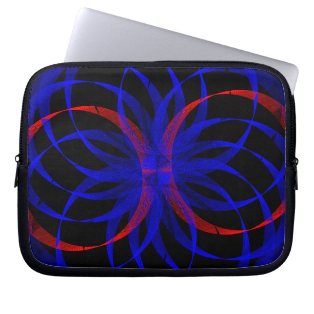 Double Blueberry Accent Geometric Electronics Bag Laptopschutzhülle (Vorderseite)