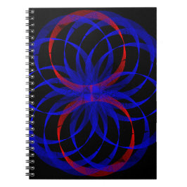 Double Blueberry Color Geometric Spiral Notebook Notizblock