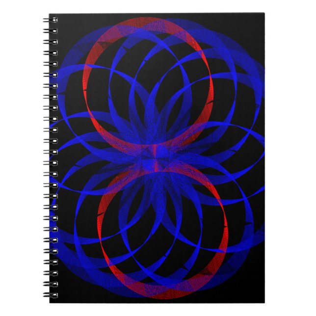 Double Blueberry Color Geometric Spiral Notebook Notizblock (Vorderseite)