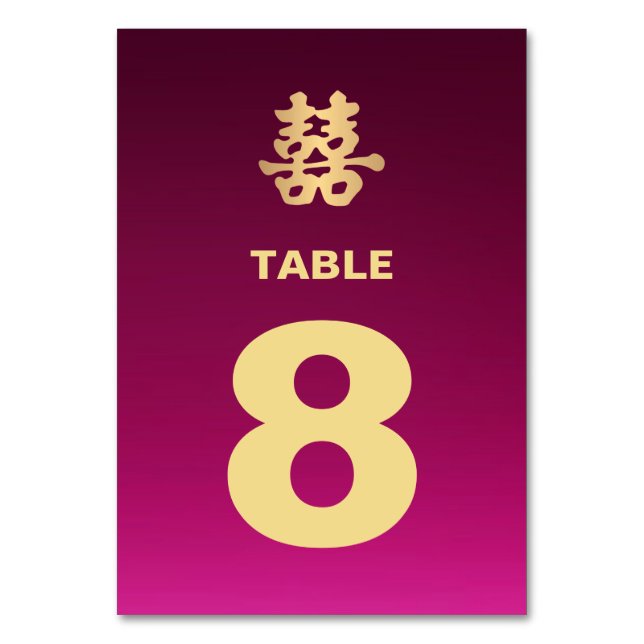 Double Bonheur de Faux Gold | Carte de table (Par défaut)