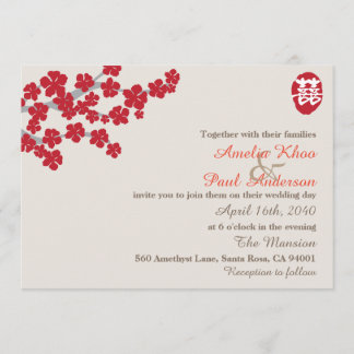Double Bonheur Faire-part de mariage chinois