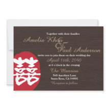 Double Bonheur Faire-part de mariage chinois