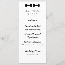 "Double Bow Krawatte" Hochzeitmenükarten Menükarte