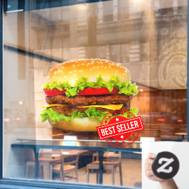 Double Cheeseburger Best Seller Burger Advert Fensteraufkleber