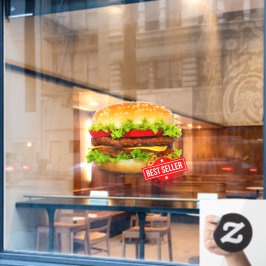 Double Cheeseburger Best Seller Burger Advert Fensteraufkleber