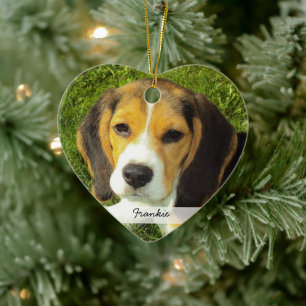 Double Chien Photo Arbre de Noël Ornement