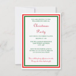 Double Christmas Trim -3x5 Weihnachts-Party laden Einladung