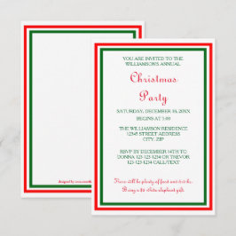 Double Christmas Trim -3x5 Weihnachts-Party laden Einladung