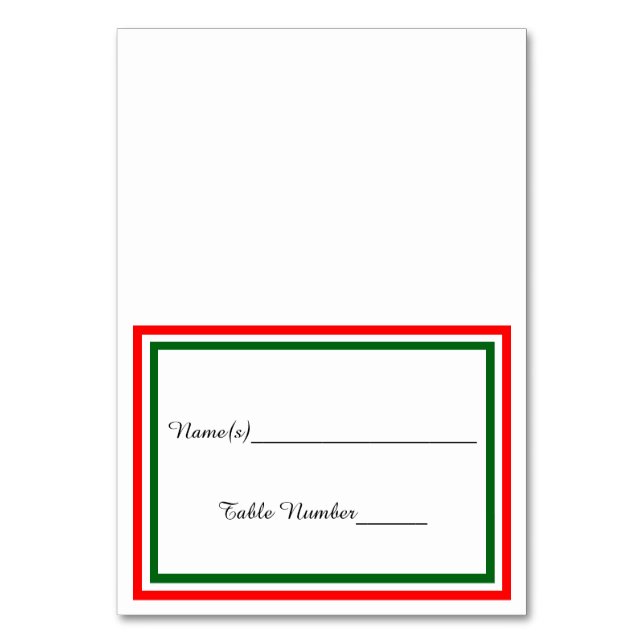 Double Christmas Trim - Escort Card Tischnummer (Vorderseite)