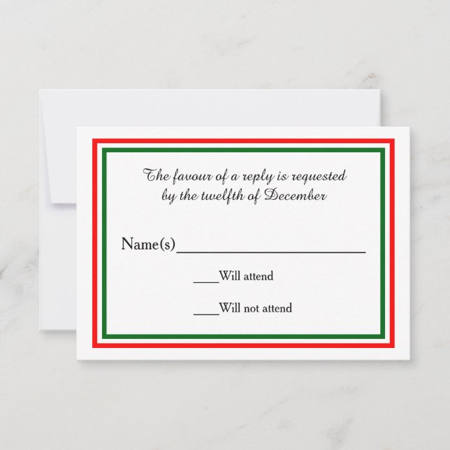 Double Christmas Trim - RSVP-Karte RSVP Karte (Vorderseite)