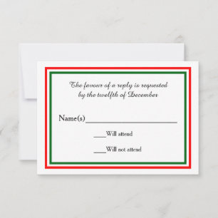 Double Christmas Trim - RSVP-Karte RSVP Karte