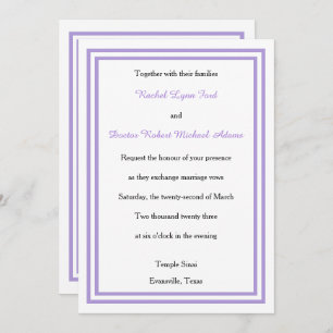 Double coupe Lavender -5x7 Faire-part de mariage