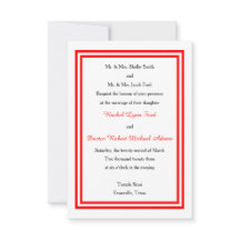Double coupe rouge -3x5 Faire-part de mariage