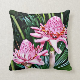 Double coussin tropical de fleur de gingembre
