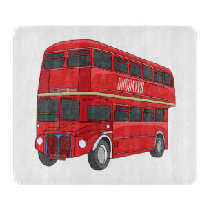 Double-decker bus cartoon illustration schneidebrett