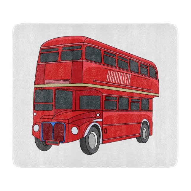 Double-decker bus cartoon illustration schneidebrett (Vorderseite)