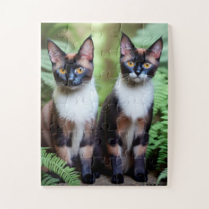 Double difficulté Siamese Cat Twins, Jigsaw Puzzle