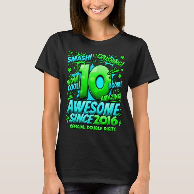 Double Digits 10 Year Old Boys 10th Birthday Boy  T-Shirt (Vorderseite)