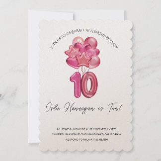 Double Digits Birthday Bash Einladung