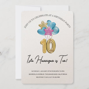 Double Digits Birthday Bash Einladung