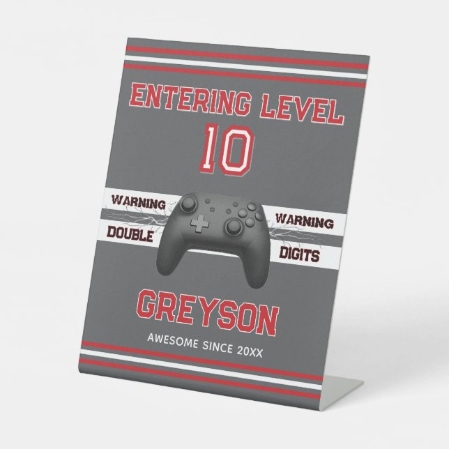 Double digits! Perfect Ten Year old Birthday  Sockelschild (Vorderseite)