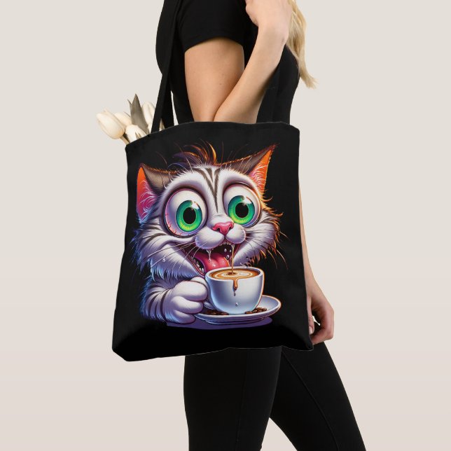 Double Expresso Cat Cartoon Tasche (Von Nahem)