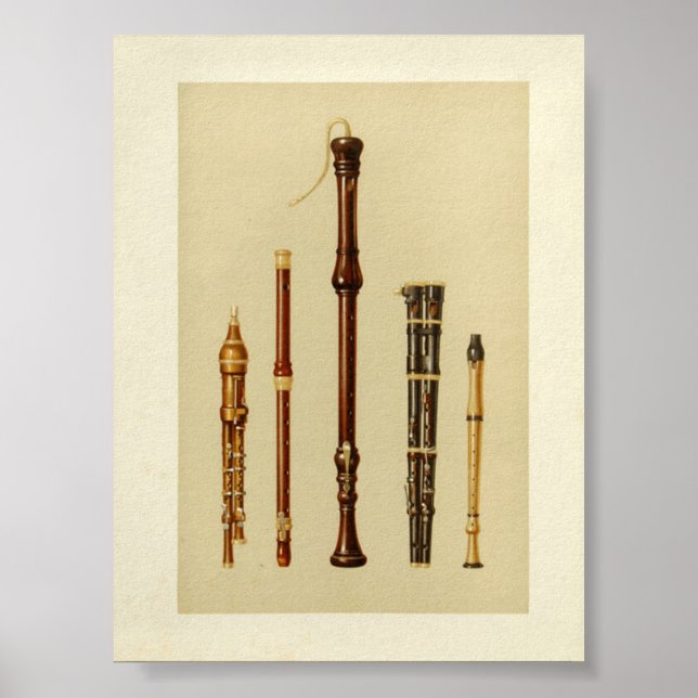 Double Flageolets, German Flute, Flutes Douces Poster (Vorne)