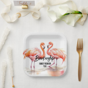 Double Flamingo Family Wiedersehen Party Essential Pappteller