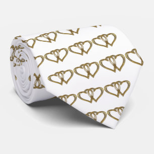 Double Gold Heart Valentine Cravate