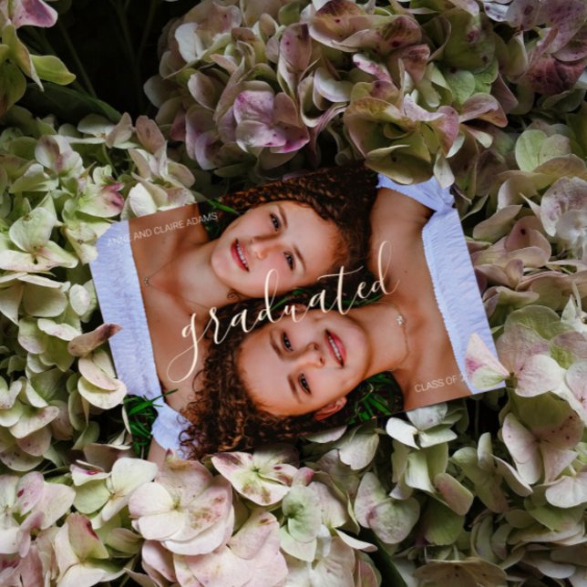 Double Graduation Photo Faire-part Foil (Créateur téléchargé)